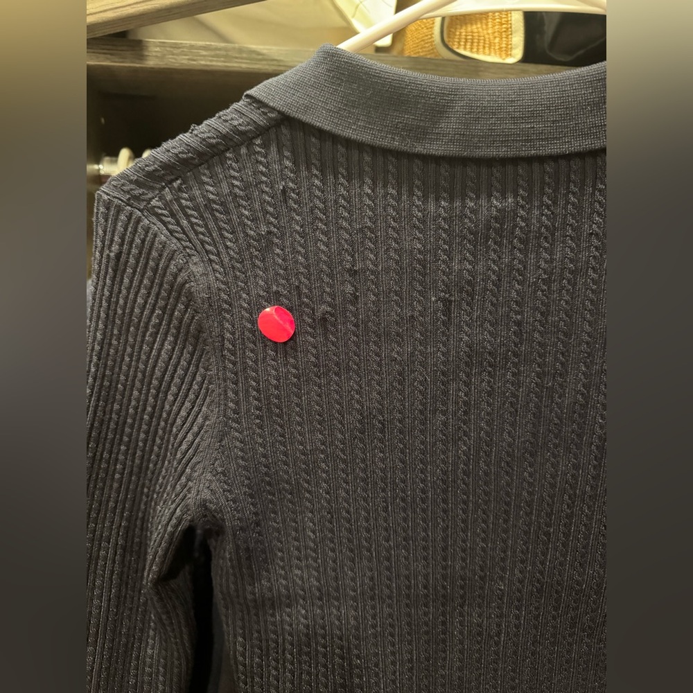 Sandro CROPPED POLO COLLAR CARDIGAN/ Size 0 - Picture 10 of 13